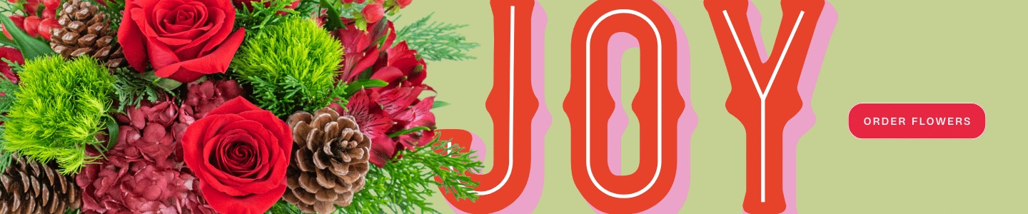 Joy Order Flowers Christmas Banner
